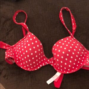 PINK Red Poka Dot Bra